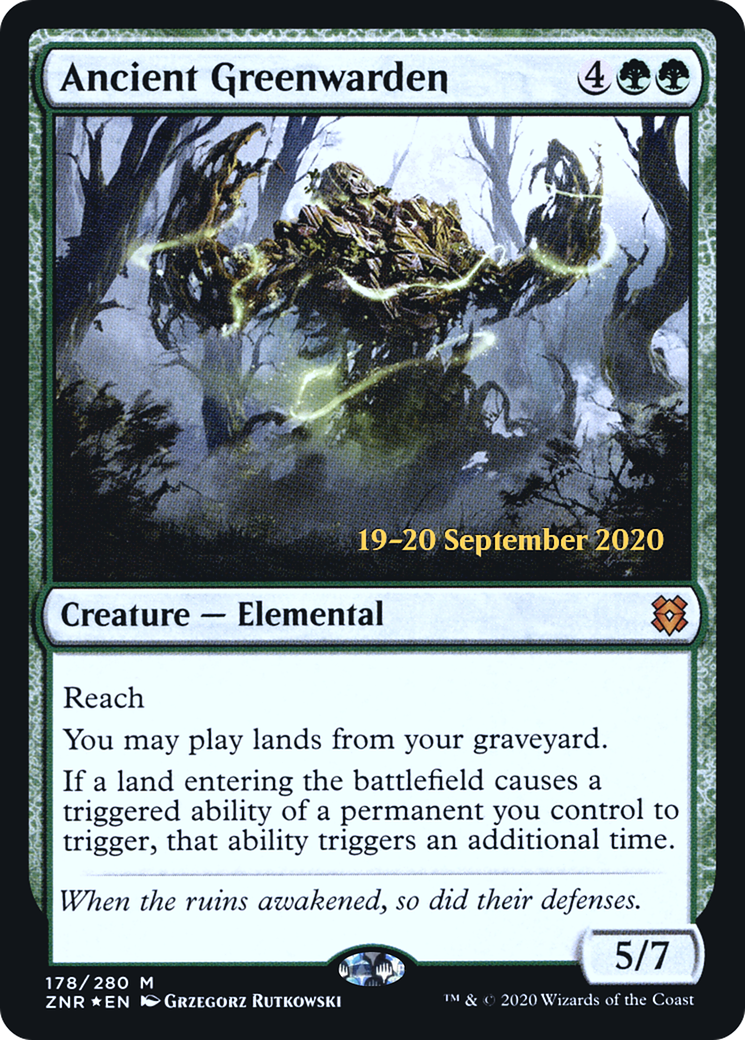 Ancient Greenwarden - Prerelease Promo [PZNR-178s]