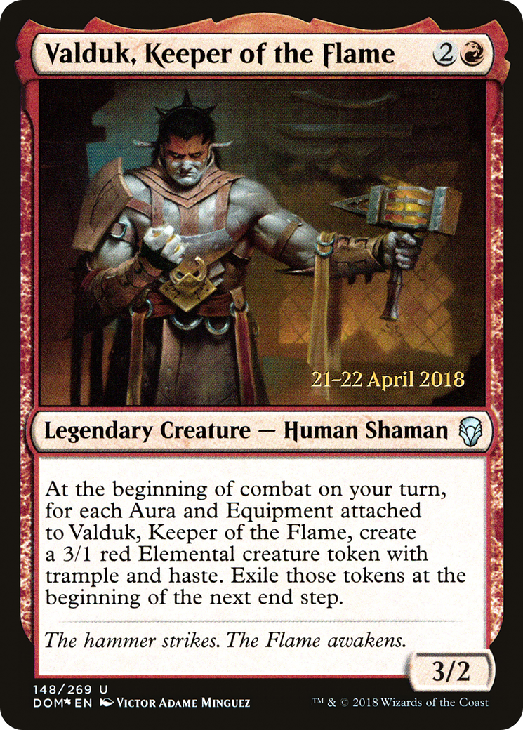 Valduk, Keeper of the Flame - Prerelease Promo [PDOM-148s]