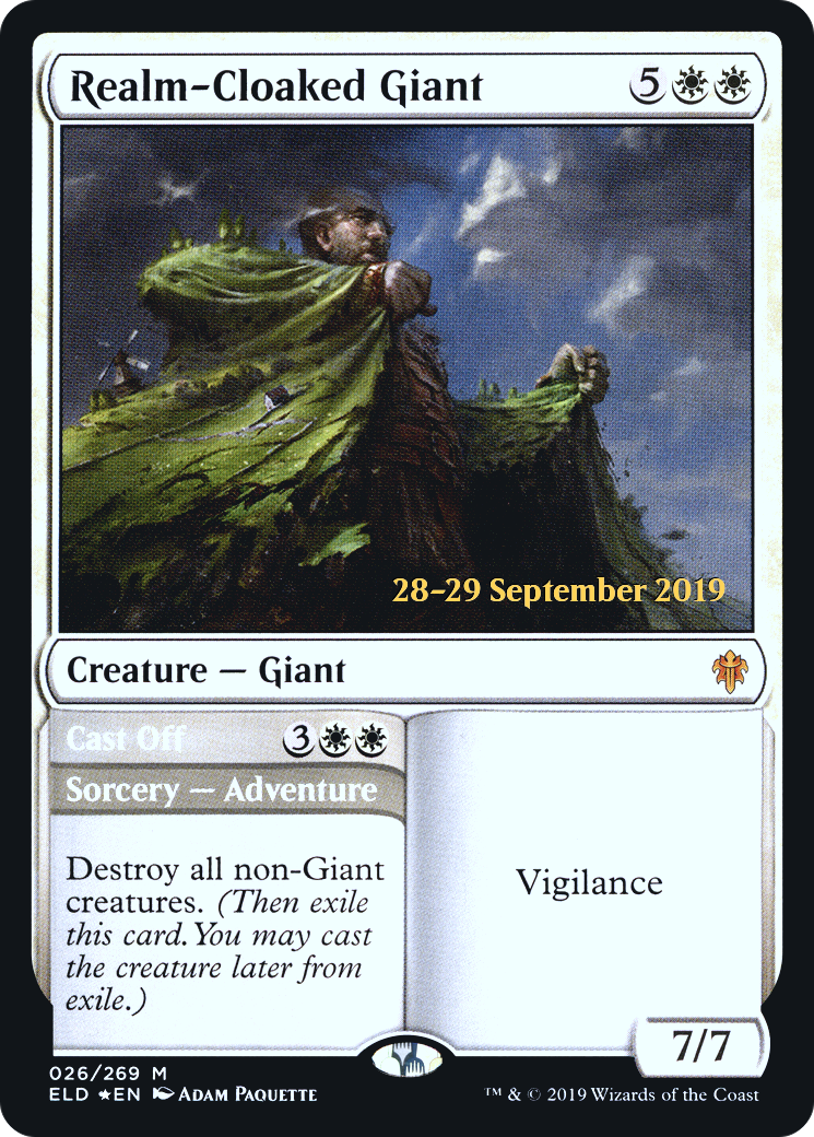 Realm-Cloaked Giant // Cast Off - Prerelease Promo [PELD-26s]