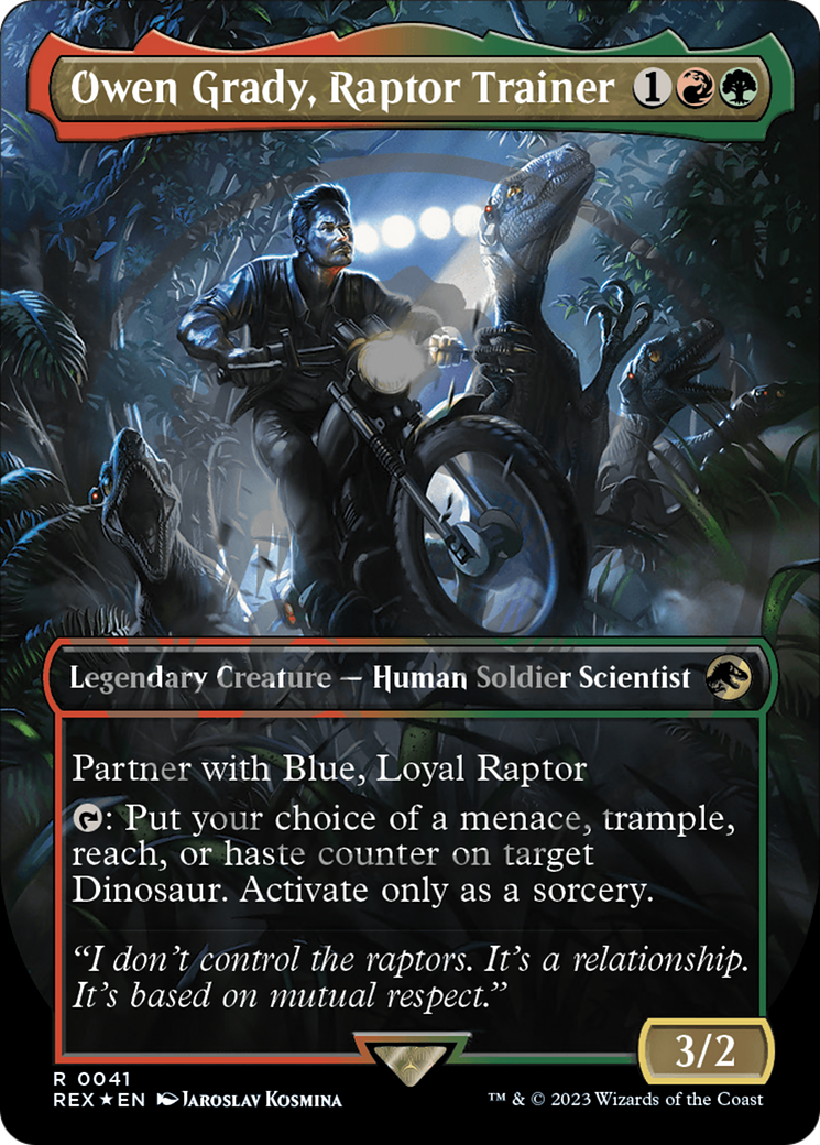 Owen Grady, Raptor Trainer - Borderless - Embossed [REX-41]
