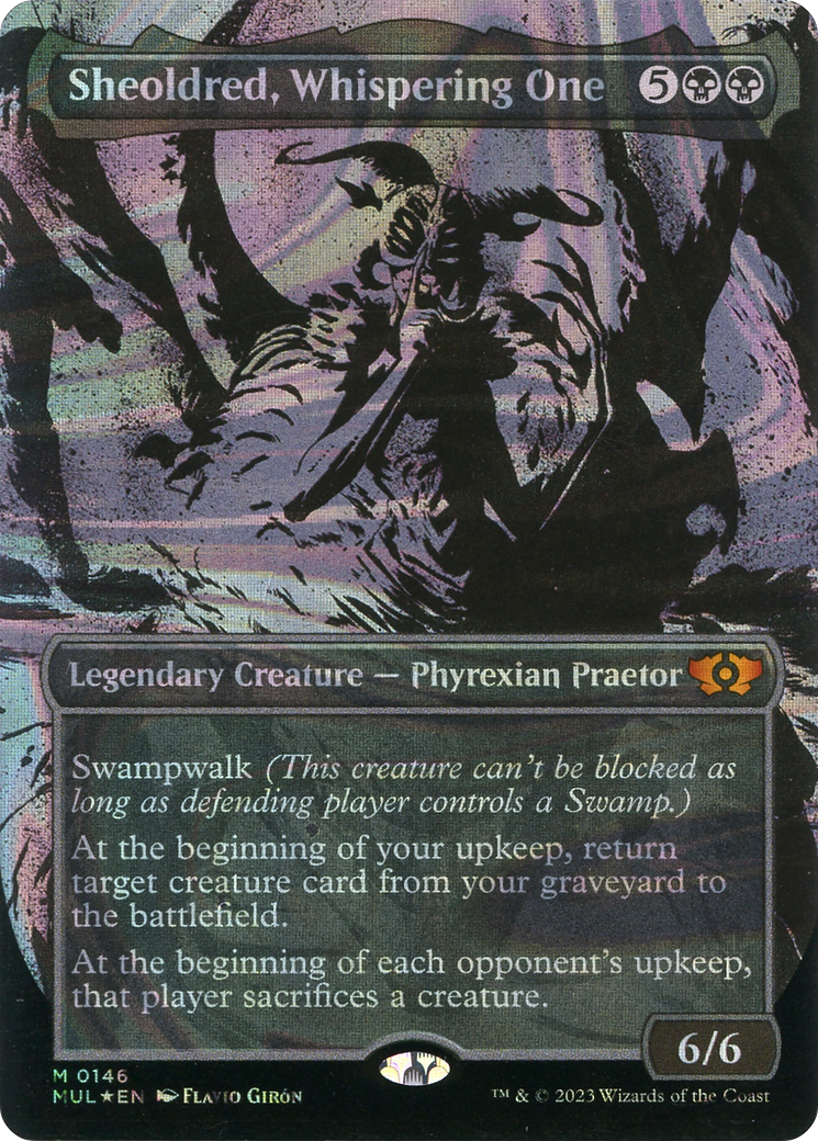 Sheoldred, Whispering One - Borderless - Showcase - Halo Foil - Full Art [MUL-146]