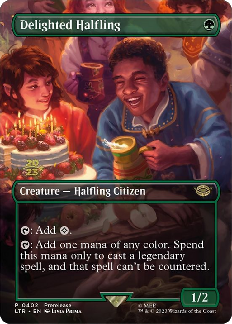 Delighted Halfling - Borderless - Prerelease Promo [PLTR-402s]